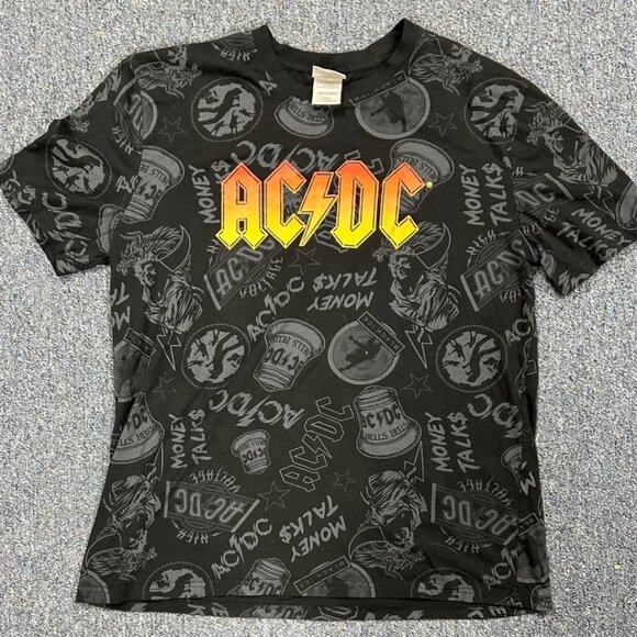 AC/DC All Over Print AOP T Shirt Sz L - Picture 1 of 7